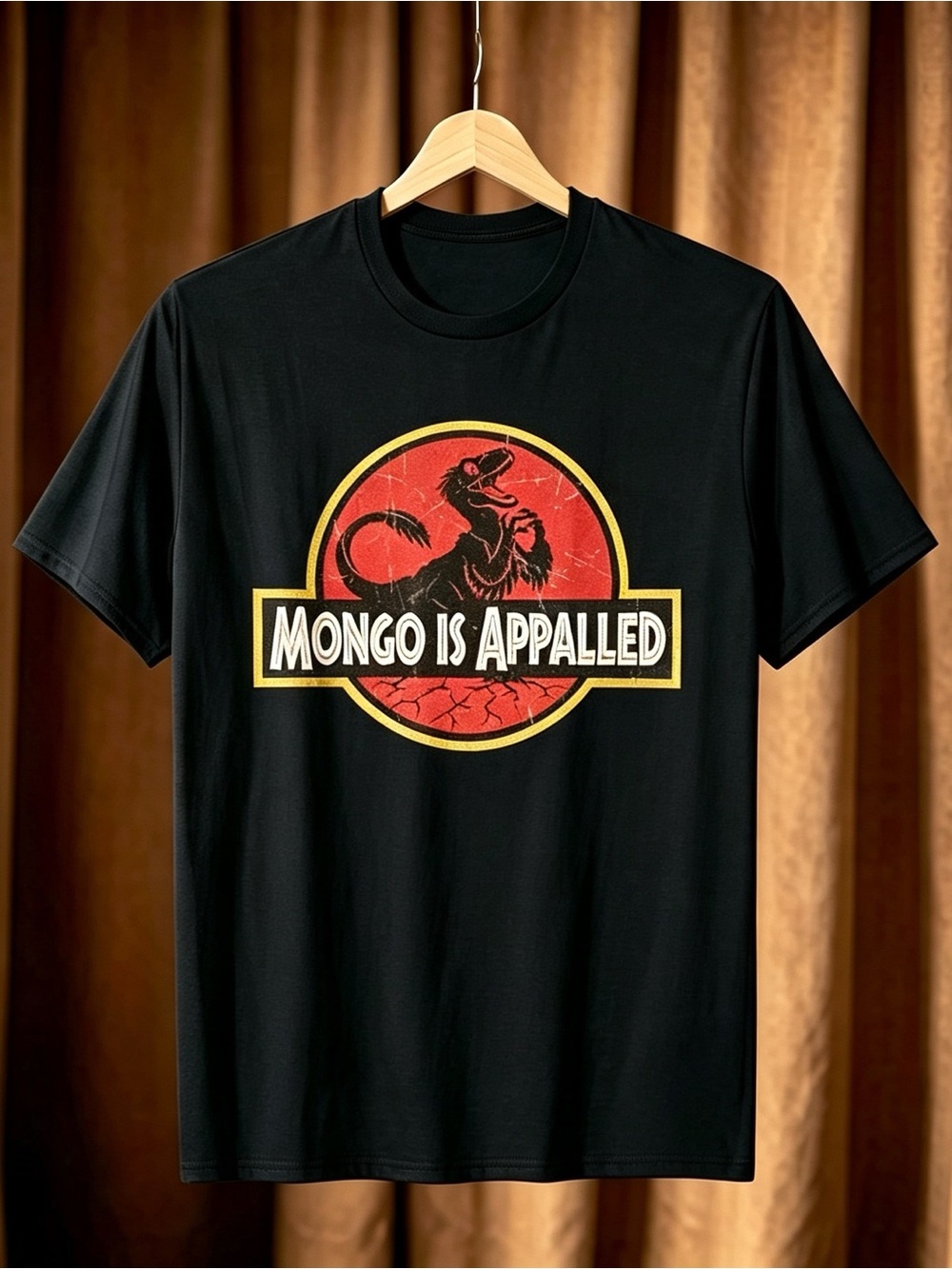Retro Mongo is Appalled Vintage Riding Dinosaur Womens T-Shirt